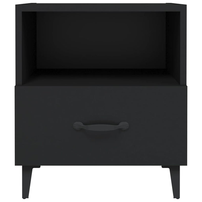 Bedside Cabinets 2 pcs Black Engineered Wood