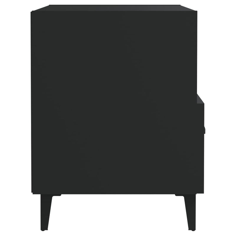 Bedside Cabinets 2 pcs Black Engineered Wood