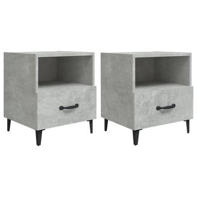 Bedside Cabinets 2 pcs Concrete Grey Engineered Wood