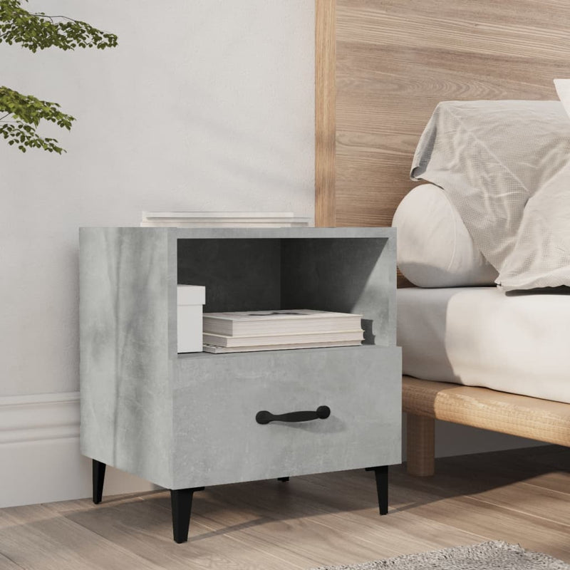 Bedside Cabinets 2 pcs Concrete Grey Engineered Wood