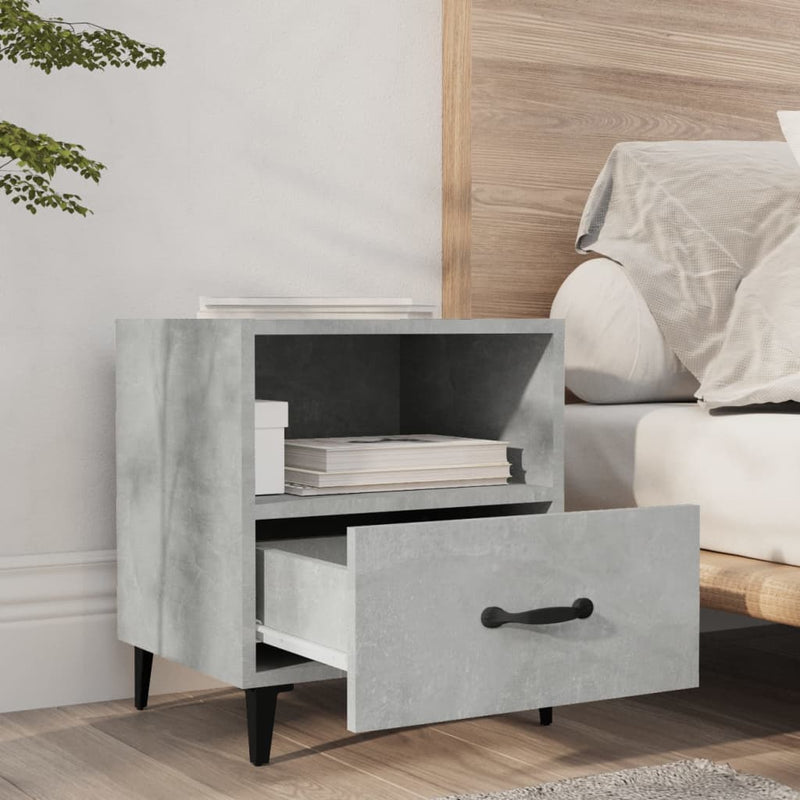 Bedside Cabinets 2 pcs Concrete Grey Engineered Wood