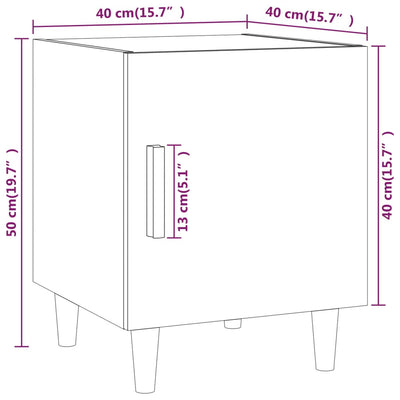 Bedside Cabinet White Engineered Wood