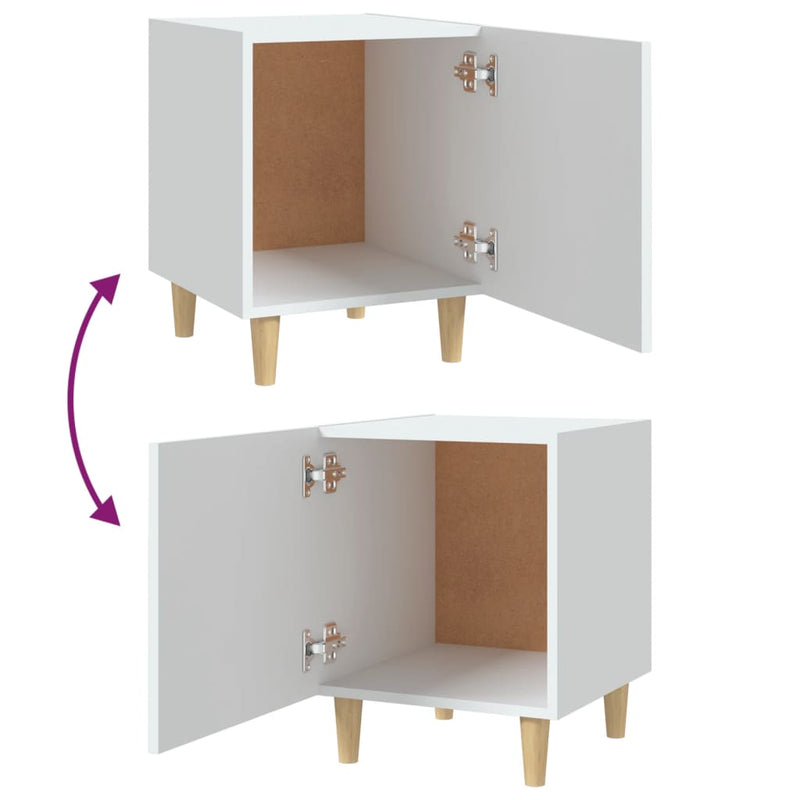 Bedside Cabinets 2 pcs White Engineered Wood