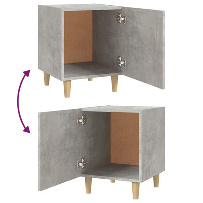 Bedside Cabinet Concrete Grey Engineered Wood