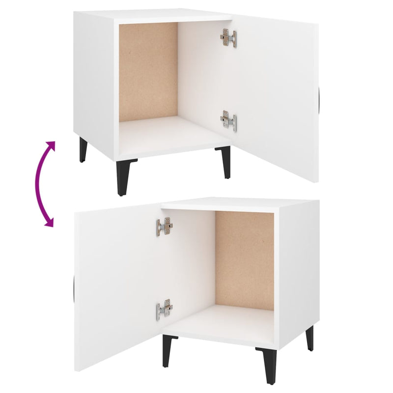 Bedside Cabinets 2 pcs White Engineered Wood