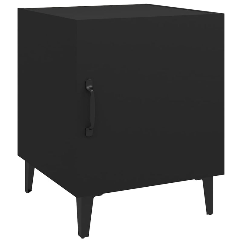 Bedside Cabinets 2 pcs Black Engineered Wood