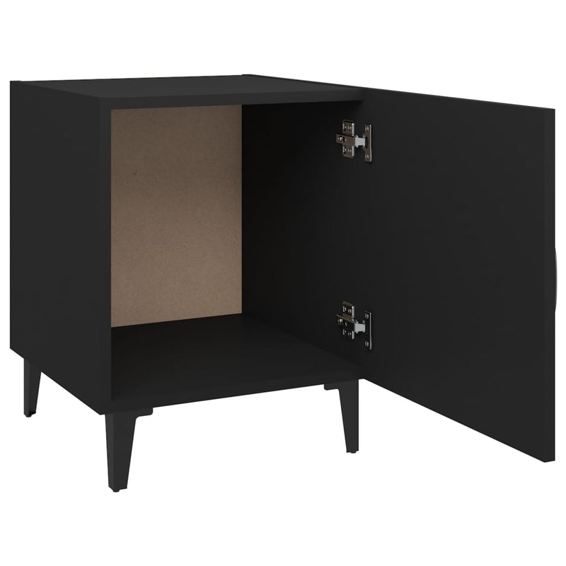 Bedside Cabinets 2 pcs Black Engineered Wood