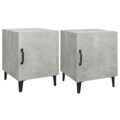 Bedside Cabinets 2 pcs Concrete Grey Engineered Wood