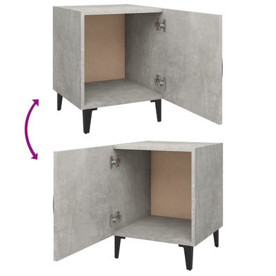 Bedside Cabinets 2 pcs Concrete Grey Engineered Wood