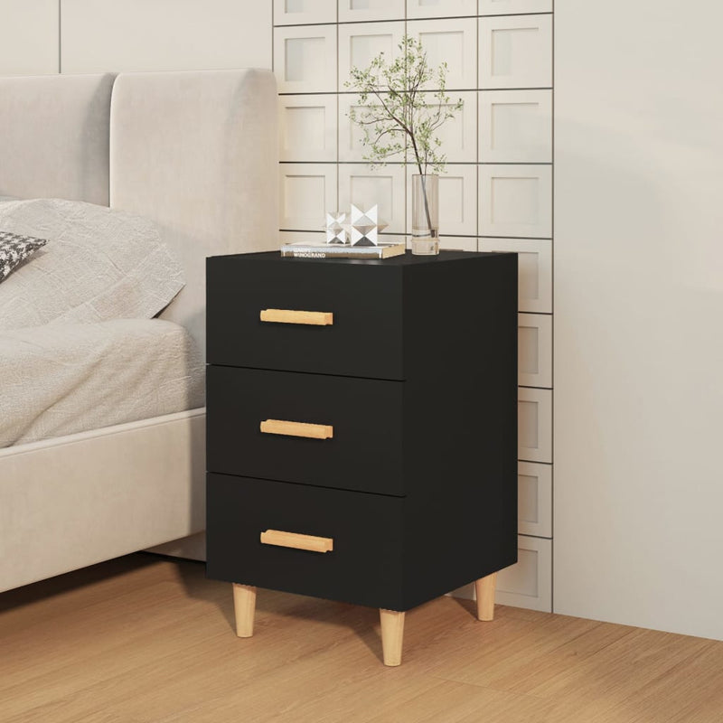 Bedside Cabinet Black 40x40x66 cm Engineered Wood