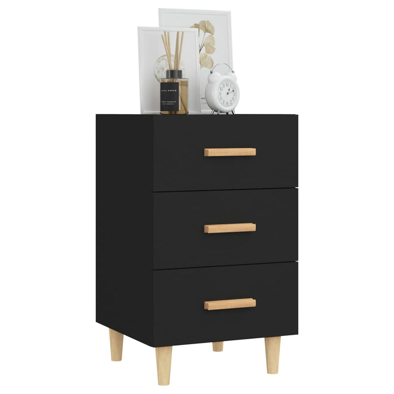 Bedside Cabinet Black 40x40x66 cm Engineered Wood