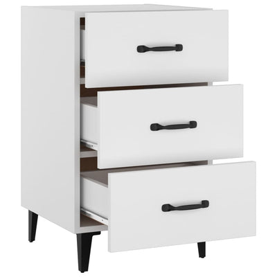 Bedside Cabinet White 40x40x66 cm Engineered Wood