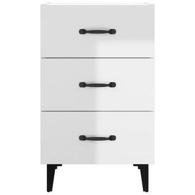 Bedside Cabinet High Gloss White 40x40x66 cm Engineered Wood