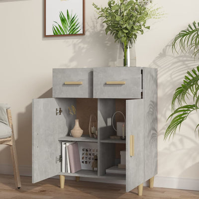 Sideboard Concrete Grey 69.5x34x89 cm Engineered Wood