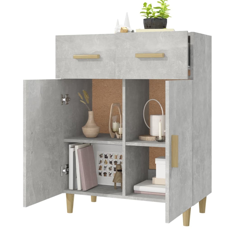 Sideboard Concrete Grey 69.5x34x89 cm Engineered Wood