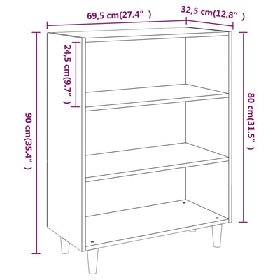 Sideboard White 69.5x32.5x90 cm Engineered Wood