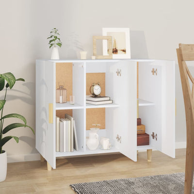 Sideboard White 90x34x80 cm Engineered Wood