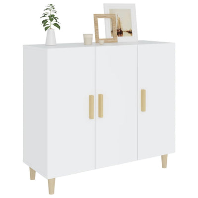 Sideboard White 90x34x80 cm Engineered Wood