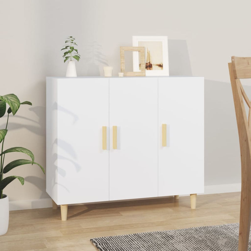 Sideboard White 90x34x80 cm Engineered Wood