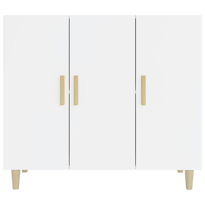 Sideboard High Gloss White 90x34x80 cm Engineered Wood