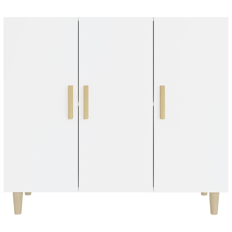 Sideboard High Gloss White 90x34x80 cm Engineered Wood