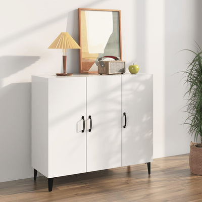 Sideboard High Gloss White 90x34x80 cm Engineered Wood