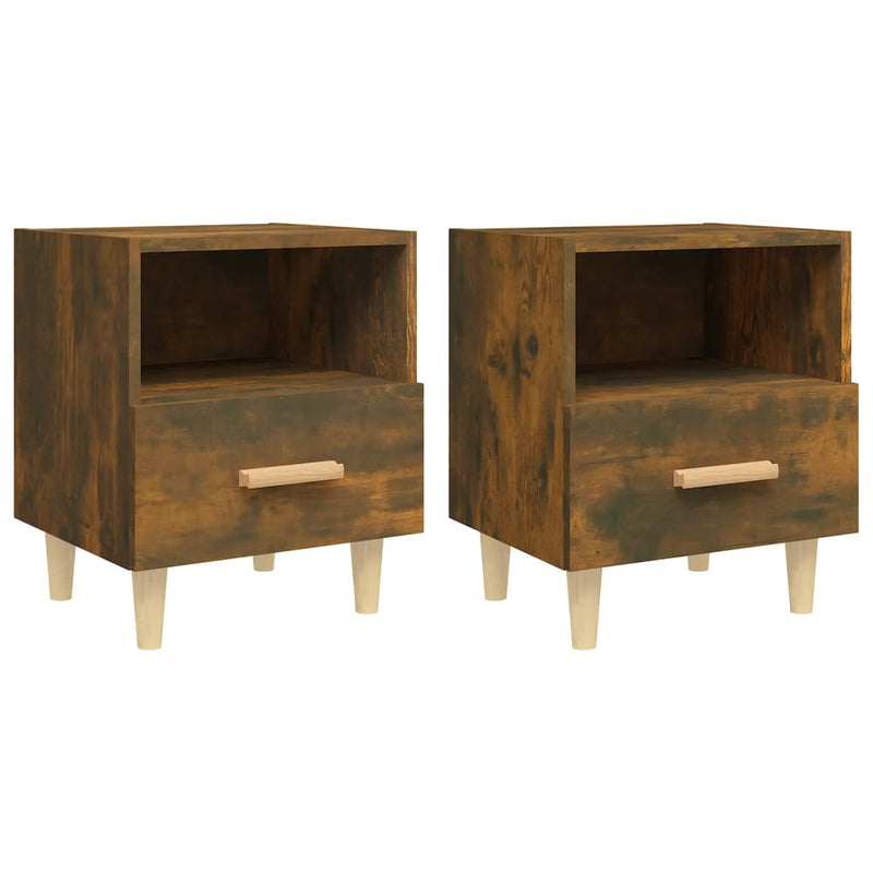 Bedside Cabinets 2 pcs Smoked Oak 40x35x47 cm