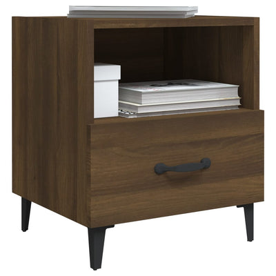 Bedside Cabinets 2 pcs Brown Oak Engineered Wood