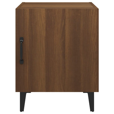 Bedside Cabinet Brown Oak Engineered Wood