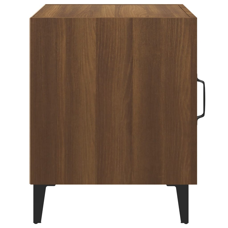 Bedside Cabinet Brown Oak Engineered Wood