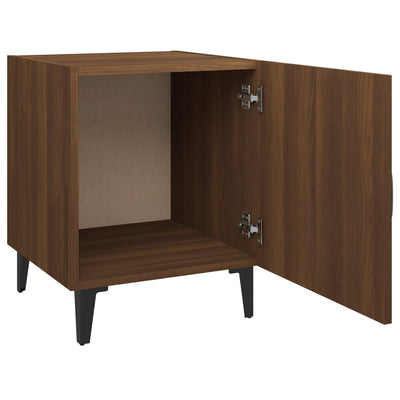 Bedside Cabinets 2 pcs Brown Oak Engineered Wood