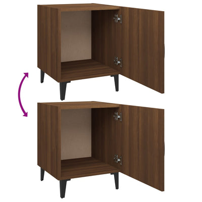 Bedside Cabinets 2 pcs Brown Oak Engineered Wood