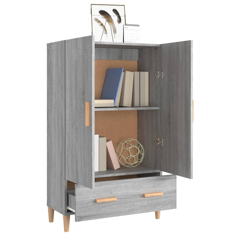 Highboard Grey Sonoma 70x31x115 cm Engineered Wood