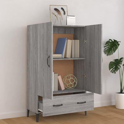 Highboard Grey Sonoma 70x31x115 cm Engineered Wood