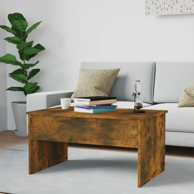 Coffee Table Smoked Oak 80x50.5x41.5 cm Engineered Wood