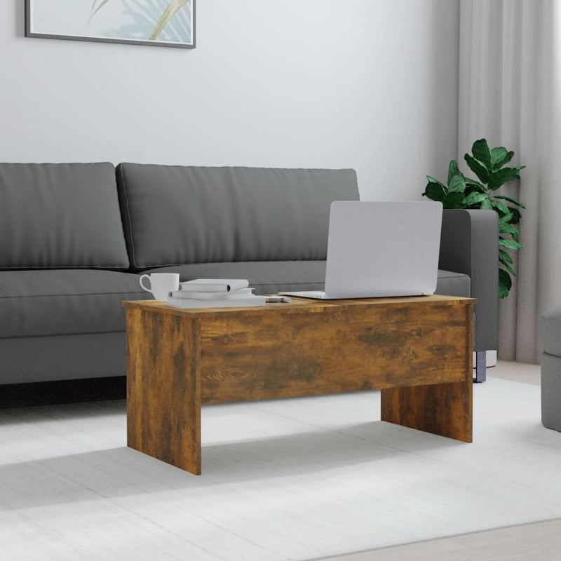 Coffee Table Smoked Oak 102x50.5x46.5 cm Engineered Wood