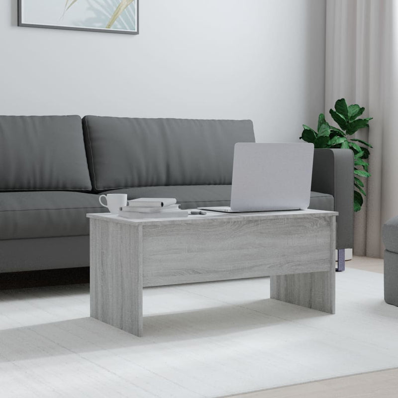 Coffee Table Grey Sonoma 102x50.5x46.5 cm Engineered Wood