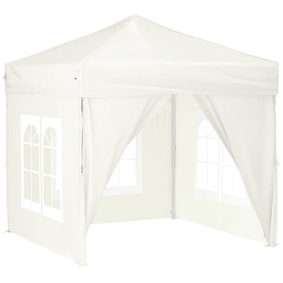 Folding Party Tent with Sidewalls Cream 2x2 m