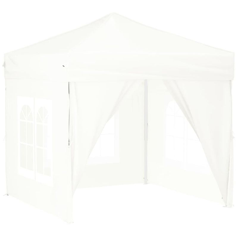 Folding Party Tent with Sidewalls White 2x2 m