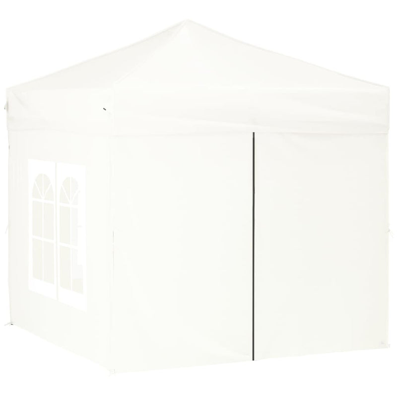 Folding Party Tent with Sidewalls White 2x2 m