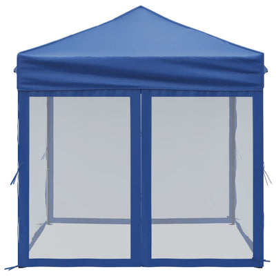 Folding Party Tent with Sidewalls Blue 2x2 m