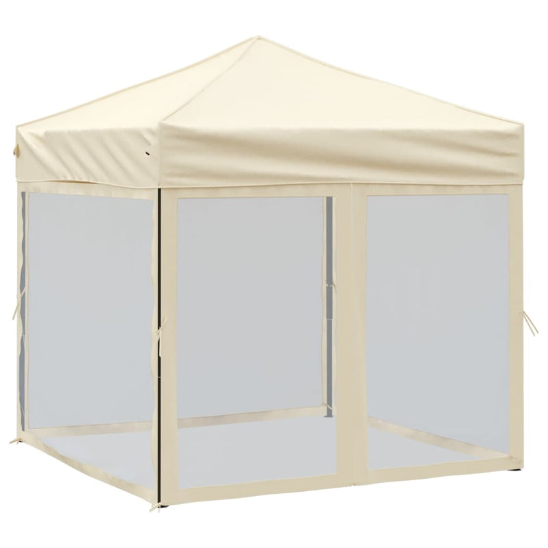 Folding Party Tent with Sidewalls Cream 2x2 m