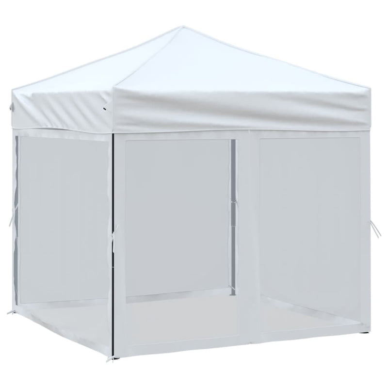 Folding Party Tent with Sidewalls White 2x2 m