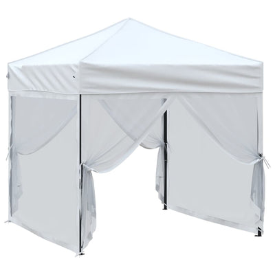 Folding Party Tent with Sidewalls White 2x2 m