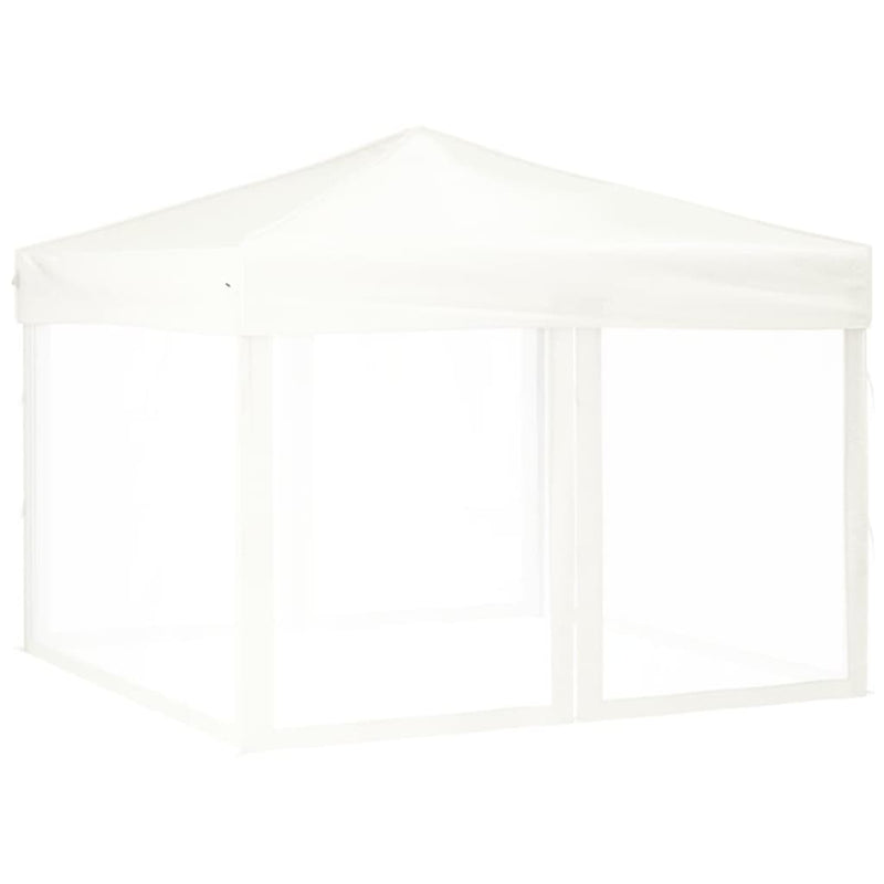 Folding Party Tent with Sidewalls White 3x3 m