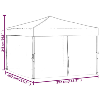 Folding Party Tent with Sidewalls Taupe 3x3 m