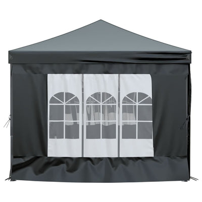 Folding Party Tent with Sidewalls Black 3x6 m