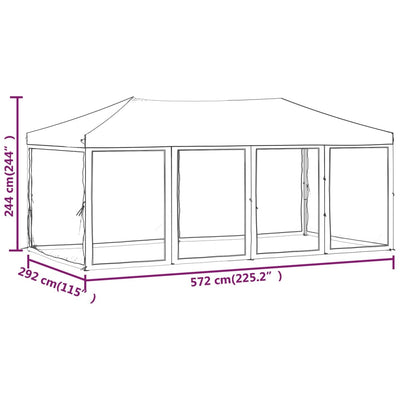 Folding Party Tent with Sidewalls Anthracite 3x6 m