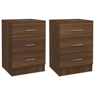 Bedside Cabinets 2 pcs Brown Oak 38x35x56 cm Engineered Wood