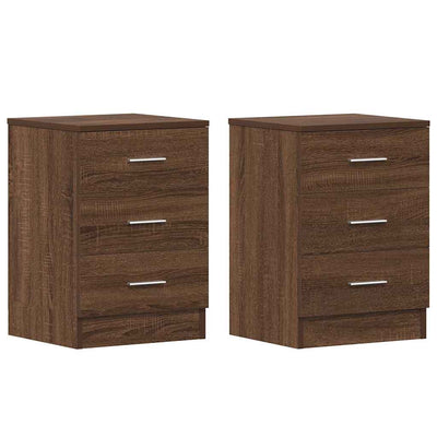 Bedside Cabinets 2 pcs Brown Oak 38x35x56 cm Engineered Wood